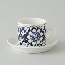 ARABIA / Esteri Tomula [ Gardenia ] teacup & saucer (blue)
