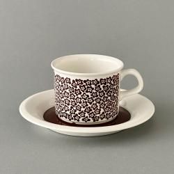 ARABIA / Inkeri Leivo [ Faenza ] coffeecup & saucer (brown)