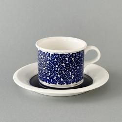 ARABIA / Inkeri Leivo [ Faenza ] coffeecup & saucer (blue)