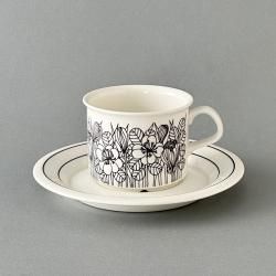 ARABIA / Esteri Tomula [ Krokus black ] coffeecup & saucer