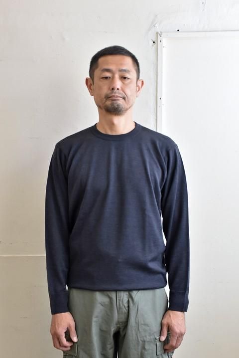 JOHN SMEDLEY（ジョンスメドレー） 24G クルーネックニット HEPBURN SMOKE