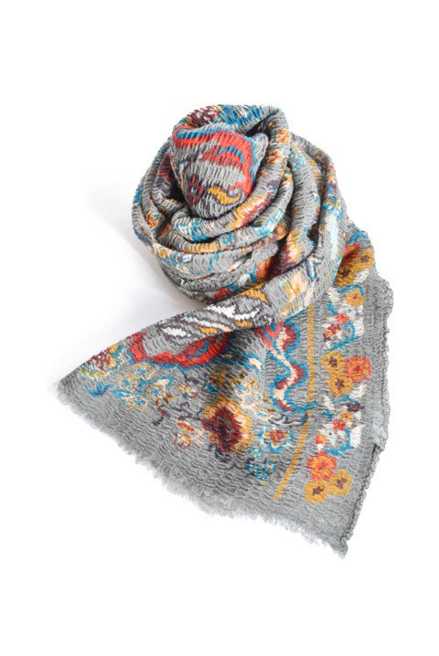 VISMAYA（ヴィスマヤ） WOVEN SCARF STONE GREY - ZABOU