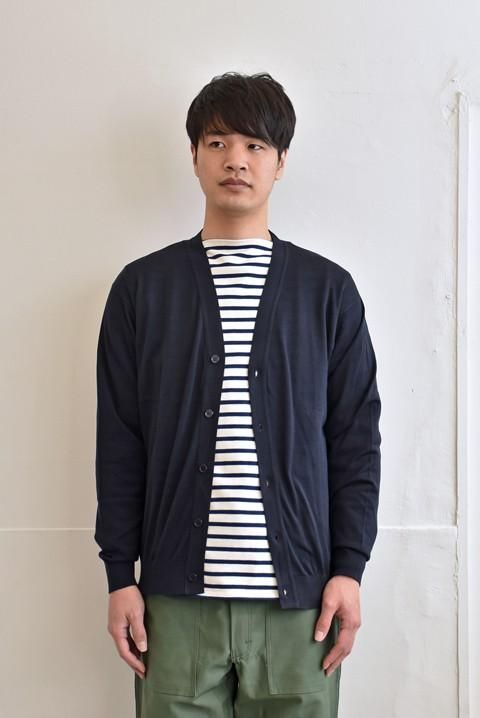 JOHN SMEDLEY ジョン スメドレー カーディガン（ネイビーMサイズ） www