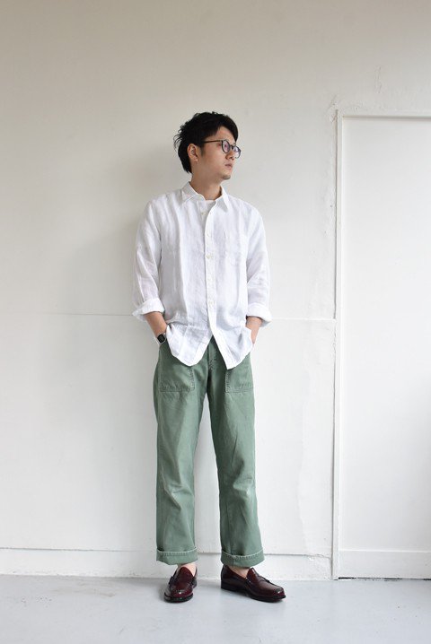 120%LINO（120%リノ） linen shirt ホワイト - ZABOU