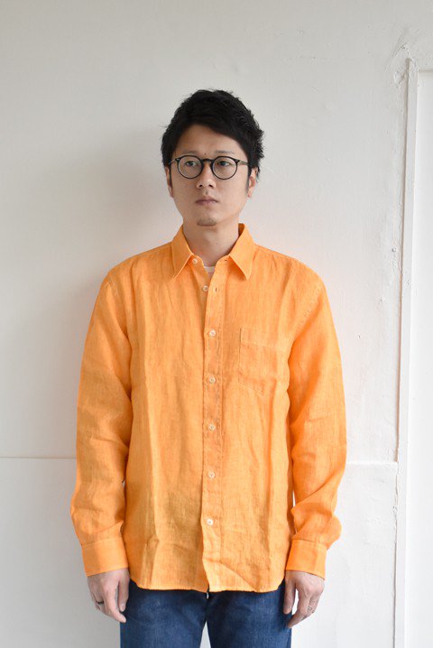 120%LINO（120%リノ） linen shirt オレンジ - ZABOU