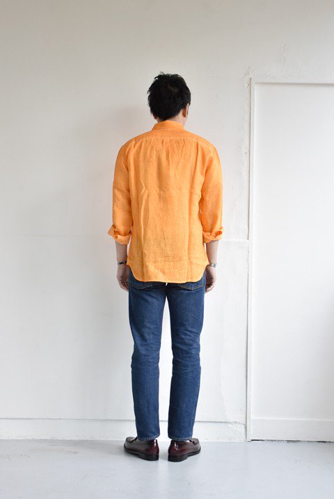 120%LINO（120%リノ） linen shirt オレンジ - ZABOU