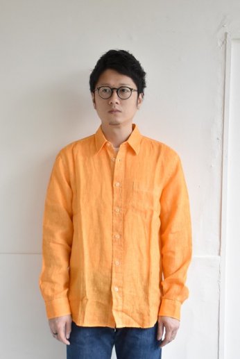 120%LINO（120%リノ） linen shirt オレンジ