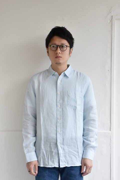 120%LINO（120%リノ） linen shirt サックス - ZABOU