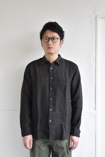 120%LINO（120%リノ） linen shirt ブラック