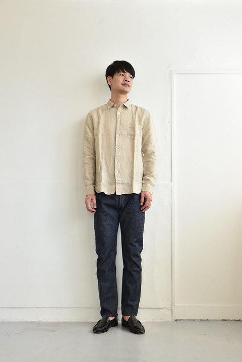 120%LINO（120%リノ） linen shirt ベージュ - ZABOU