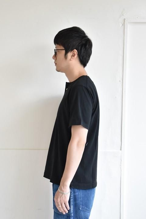 Jackman(ジャックマン) Henley neck T-Shirt ヘンリーネックTシャツ Black