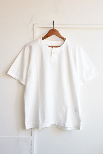 Jackman（ジャックマン） Henley neck T-Shirt ヘンリーネックTシャツ White