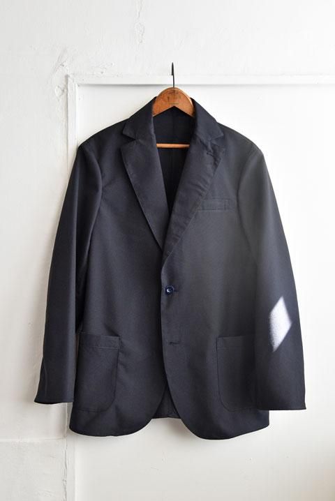 SOME［THING］】スミ黒 WOOL混COTTON 1B JACKET-