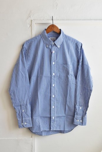 SERO（セロ）ボタンダウンシャツ ギンガムチェック ブルー
