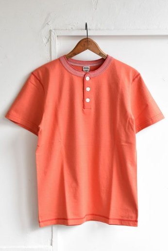 BARNS OUTFITTERS（バーンズアウトフィッターズ）COZUN S/S SOLID HENLEY レッド