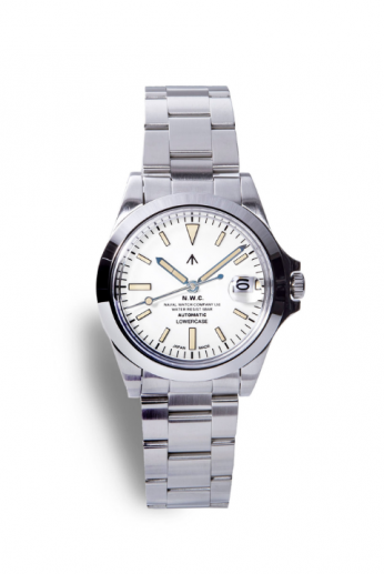 <img class='new_mark_img1' src='https://img.shop-pro.jp/img/new/icons13.gif' style='border:none;display:inline;margin:0px;padding:0px;width:auto;' />Naval WatchʥʥХ åProduced By LOWERCASE FRXA017 White Mechanical S/S 3 links Metal band