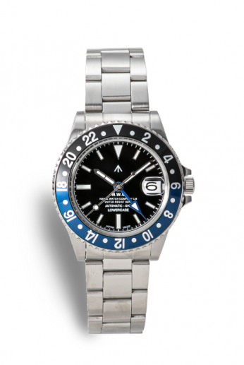 <img class='new_mark_img1' src='https://img.shop-pro.jp/img/new/icons13.gif' style='border:none;display:inline;margin:0px;padding:0px;width:auto;' />Naval WatchʥʥХ å Produced By LOWERCASE FRXD005 GMT Mechanical S/S 3 links Metal band