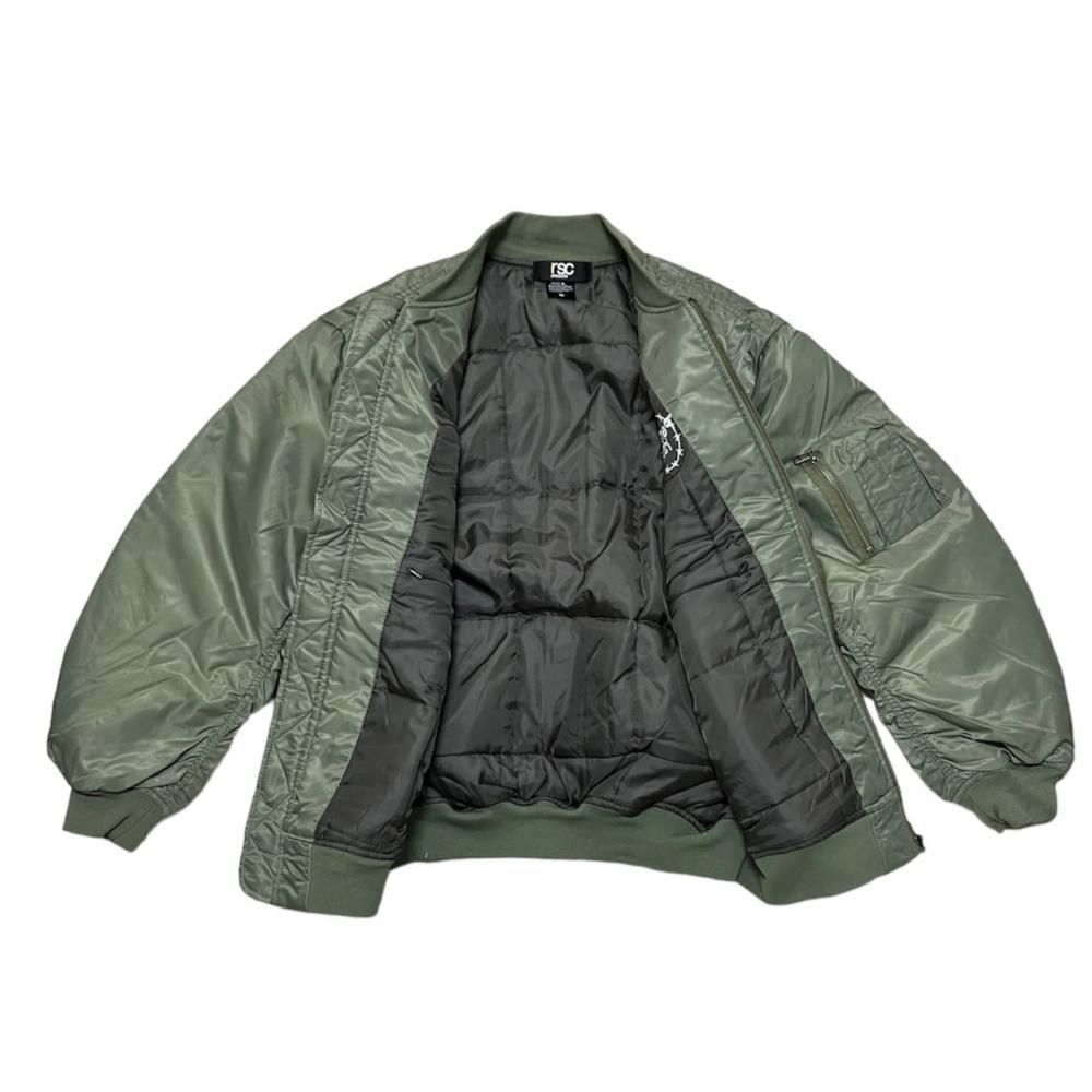 Stussy オリーブ MA-1ジャケット ナイロンジャケット S