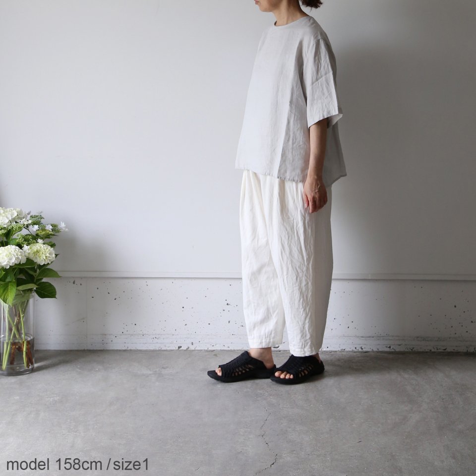 an2342 ホワイトデニムボールパンツ - atelier an one - 糸島のアトリエから、しあわせな日常着を。