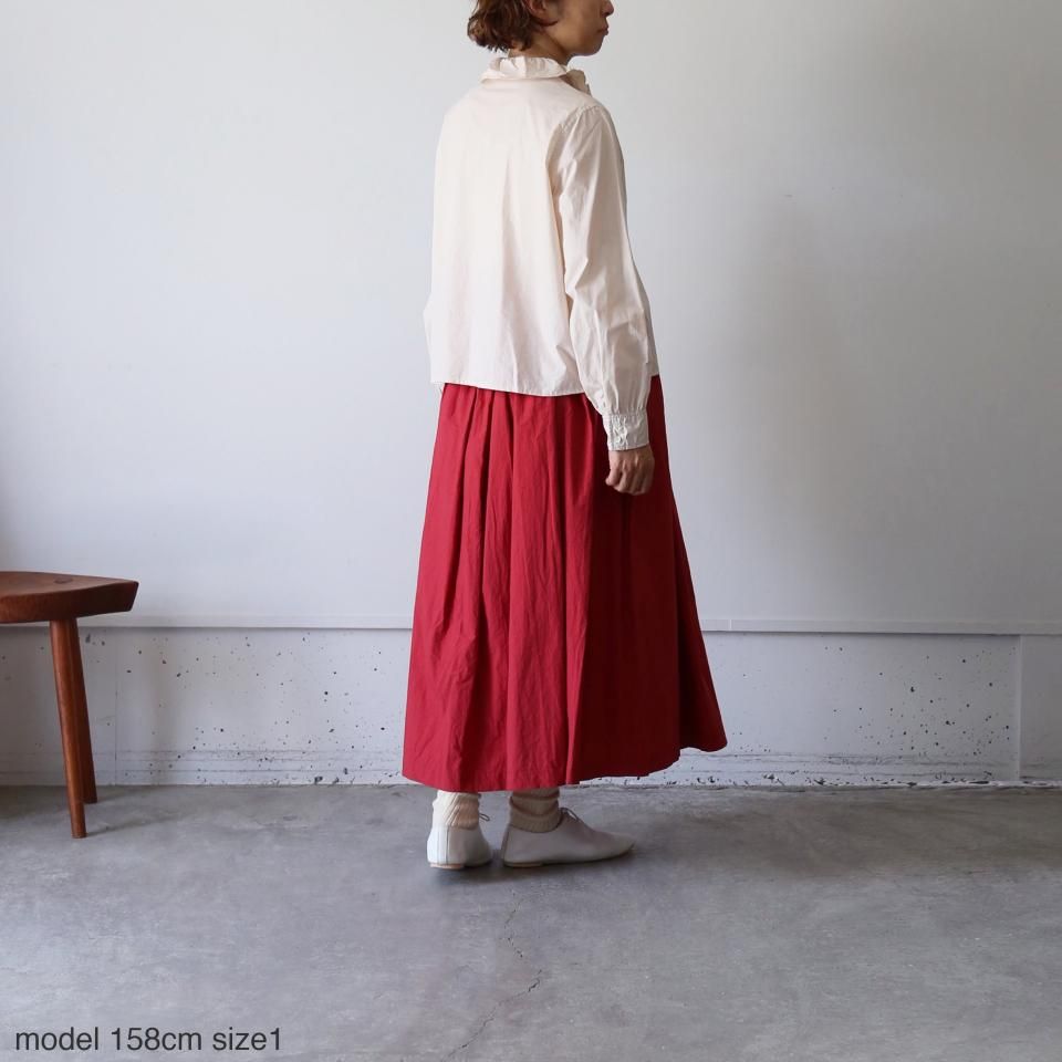 【美品】アトリエアンワン　コットンリネングランスカート　チェック　サイズ1 ichi｜【20%OFF】リネンコットンギャザーチェックスカート