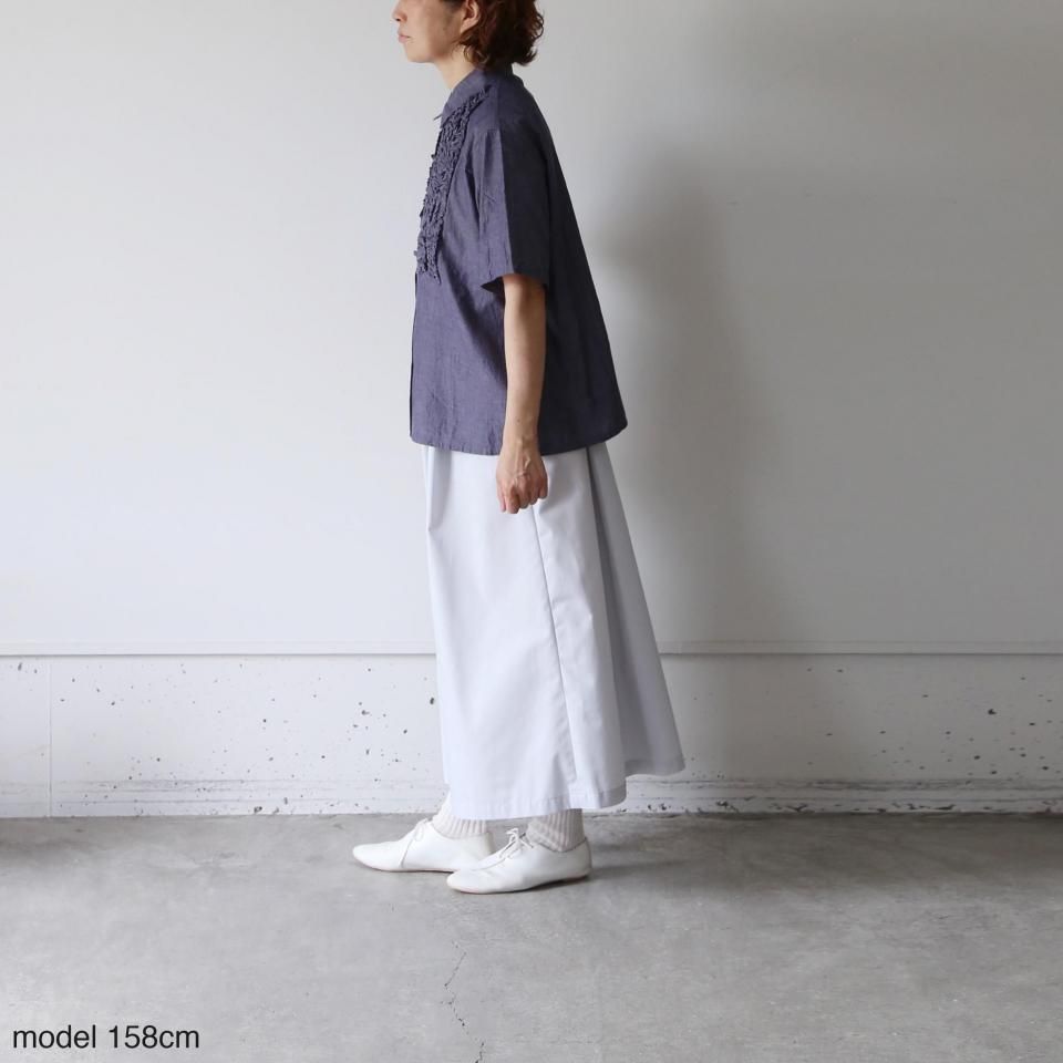MidiUmi フリル付きライトブルーシャツ（今期） MidiUmi】リバティシャツ｜再値下げ｜e-Look+Plus(イールック