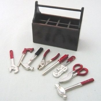 1/12 ミニチュア工具セット ツールBOX付き / ドールハウス TOOL - フィッシングキャット 手芸材料・雑貨・キャラグッズ通販