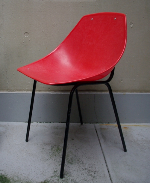 Pierre Guariche/ Meurop /Side Shell Chair / Red - organ-online.com