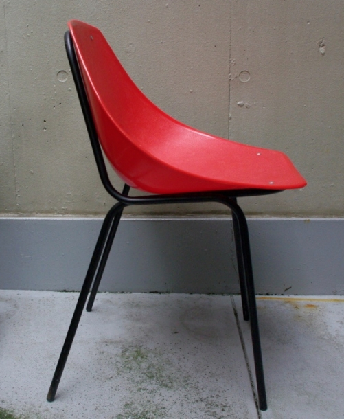 Pierre Guariche/ Meurop /Side Shell Chair / Red - organ