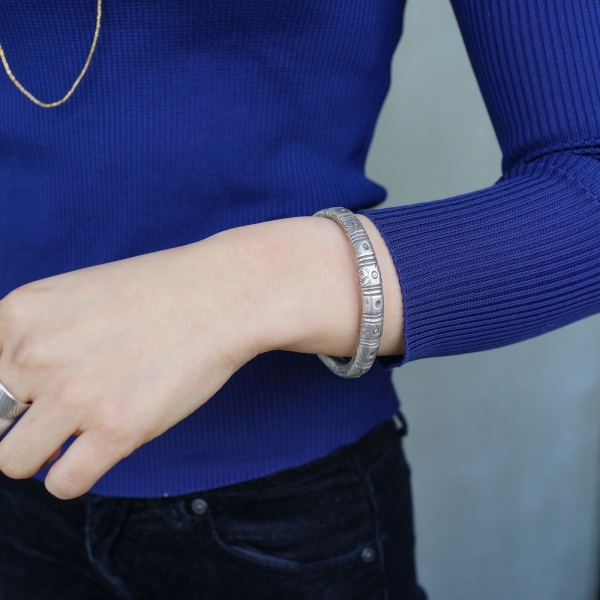山岳民族 銀細工/Vintage Bangle/ヤオ族_A - organ-online.com