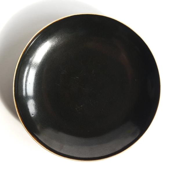 Lucie Rie/Plate/鏡面黒釉薬