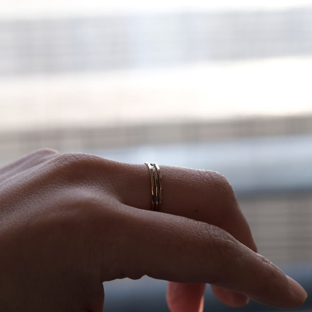 Melissa Joy Manning/Gold Stacking Rings/Green Gold(11.5号