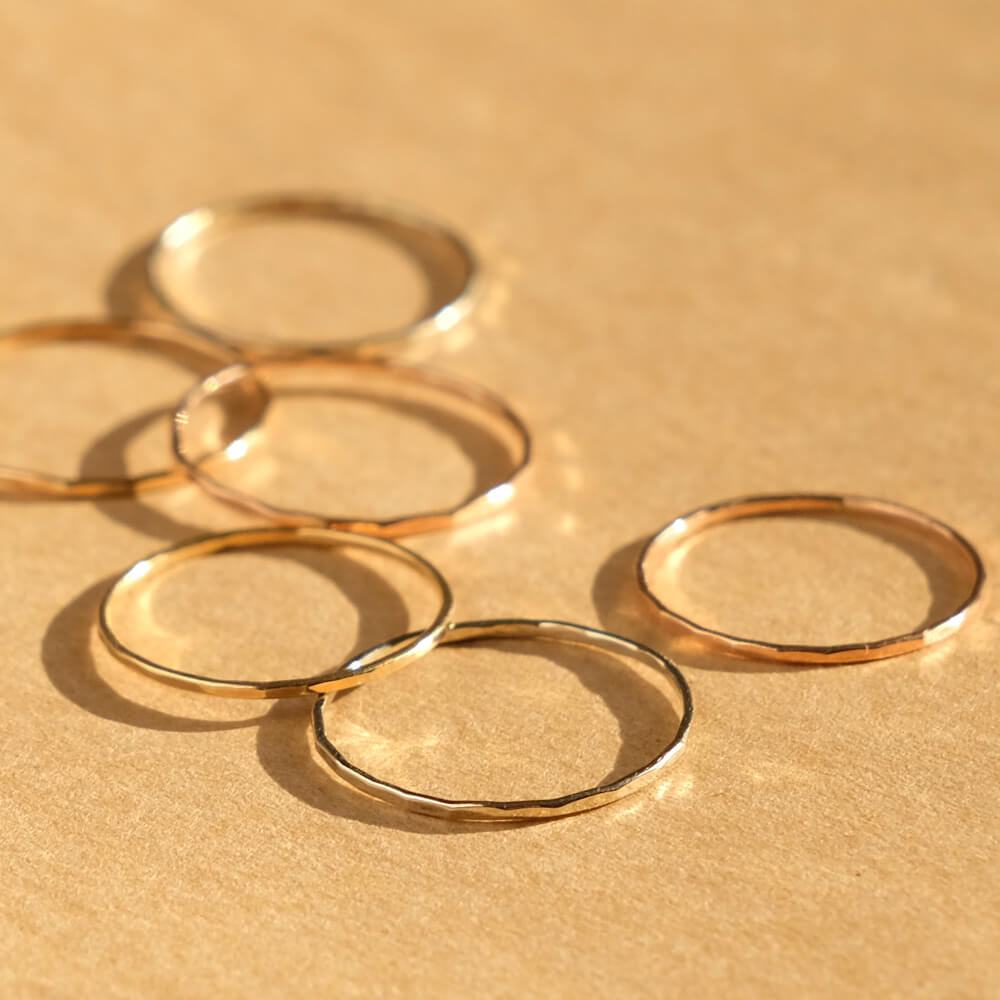 Melissa Joy Manning/Gold Stacking Rings/Green Gold(11.5号
