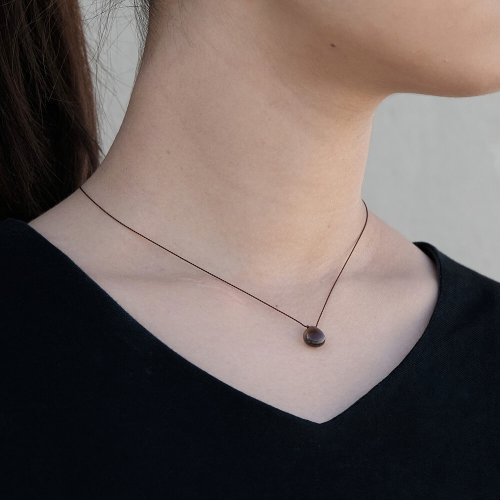 み(*^^*　Margaret Solow /コニャッククオーツネックレス Margaret Solow/Smooth Stone Necklace/Smokey Quartz - organ