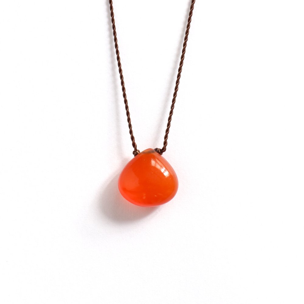 Margaret Solow/Smooth Stone Necklace/Carnelian