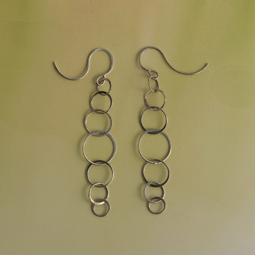Melissa Joy Manning/Silver Long Chain Earrings