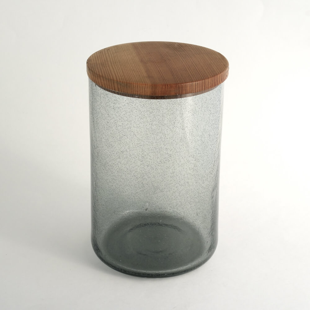 Erik Hoglund / HAND MADE Vase with wooden lid /Gray - organ-online.com