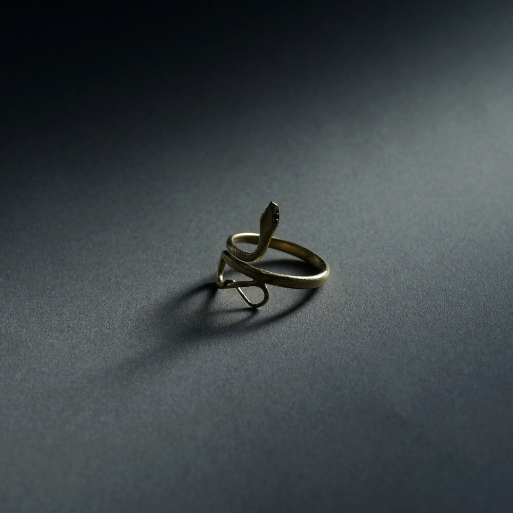 Gabriella Kiss/Small Snake Ring with Diamond Eyes - organ-online.com
