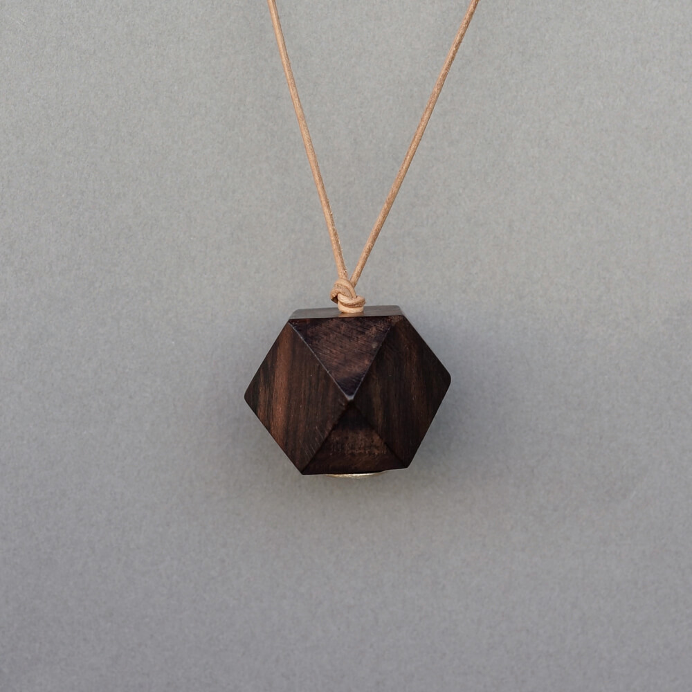 Melanie Decourcey/Polygon wood Pendant with Silver button