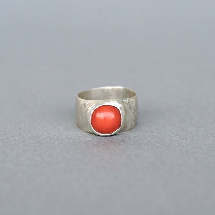 Melanie Decourcey/Silver Ring with Coral