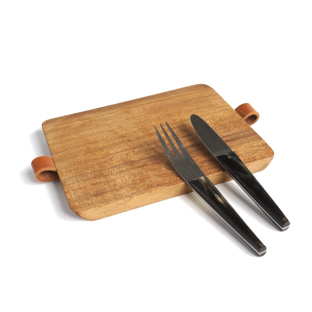 Carl Aubock / Cheese Board with Knife & Fork