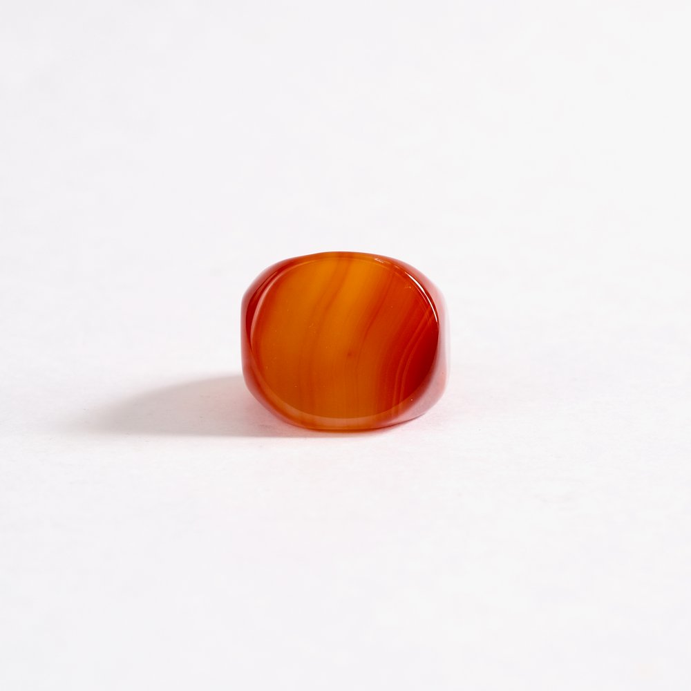 Big Red Agate Rock Ring