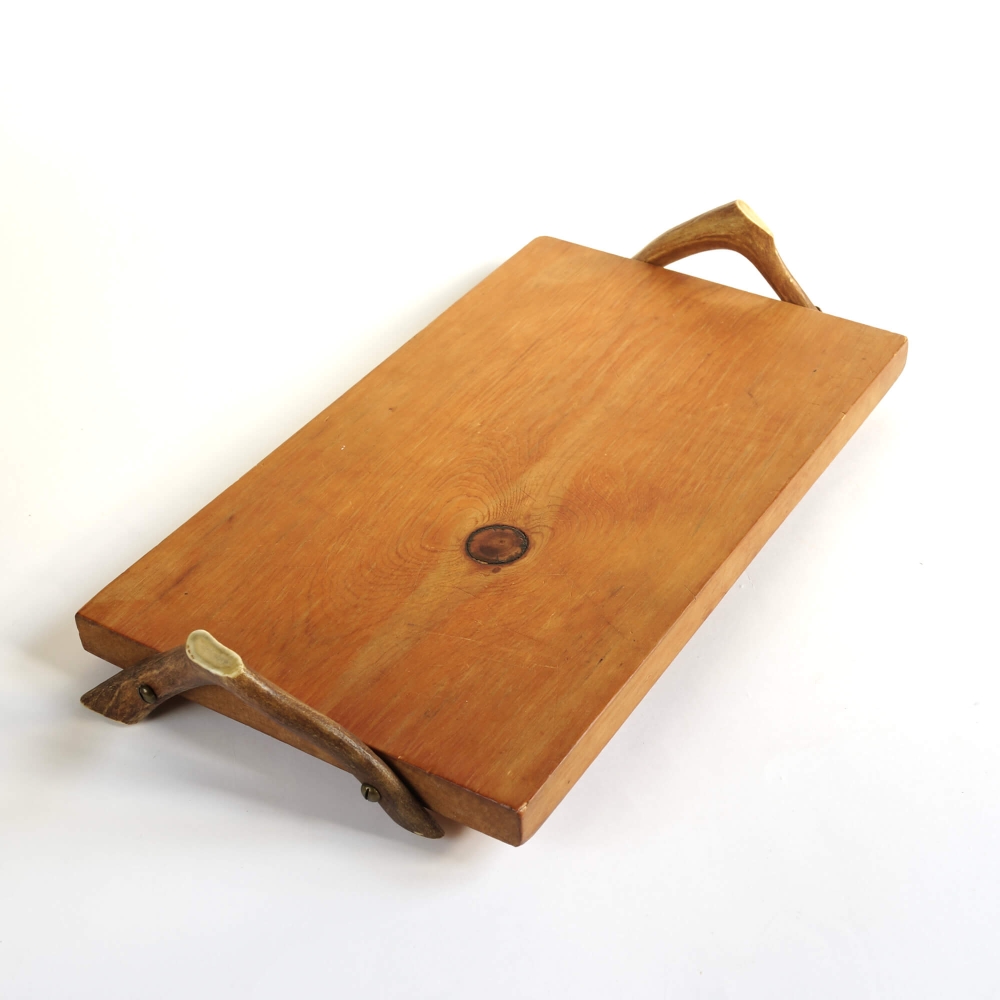 Finnish Wooden Tray with antlers
