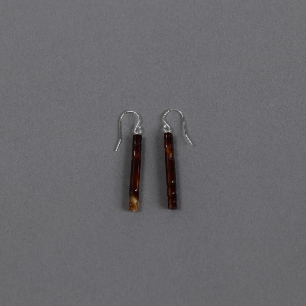 Melanie Decourcey / tortoise shell tube earrings