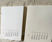 活版印刷２０２４カレンダー はがきサイズ　縦