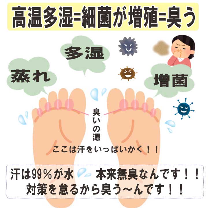 足の悩み緩和 ムレ 臭い 水虫 中履き｜日本製 送料無料