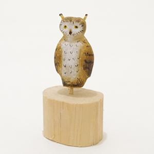 茅木日出男 小さい彫刻 ミミズク d - KAUNIS