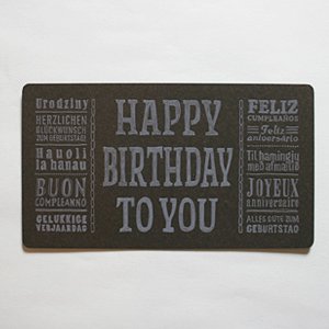 SAB LETTERPRESS サブレタープレス　カード お誕生日おめでとう(黒)