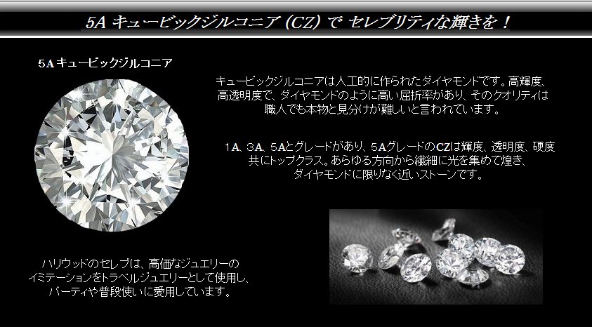 最高級 5Aグレード ダイヤモンドCZ