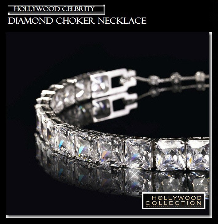 Stunning Diamond cz Choker Necklace Bridal Party Jewelry