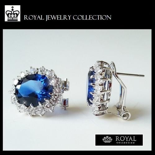 キャサリン妃 サファイア ブルー ピアス ロイヤル ジュエリー - 世界の